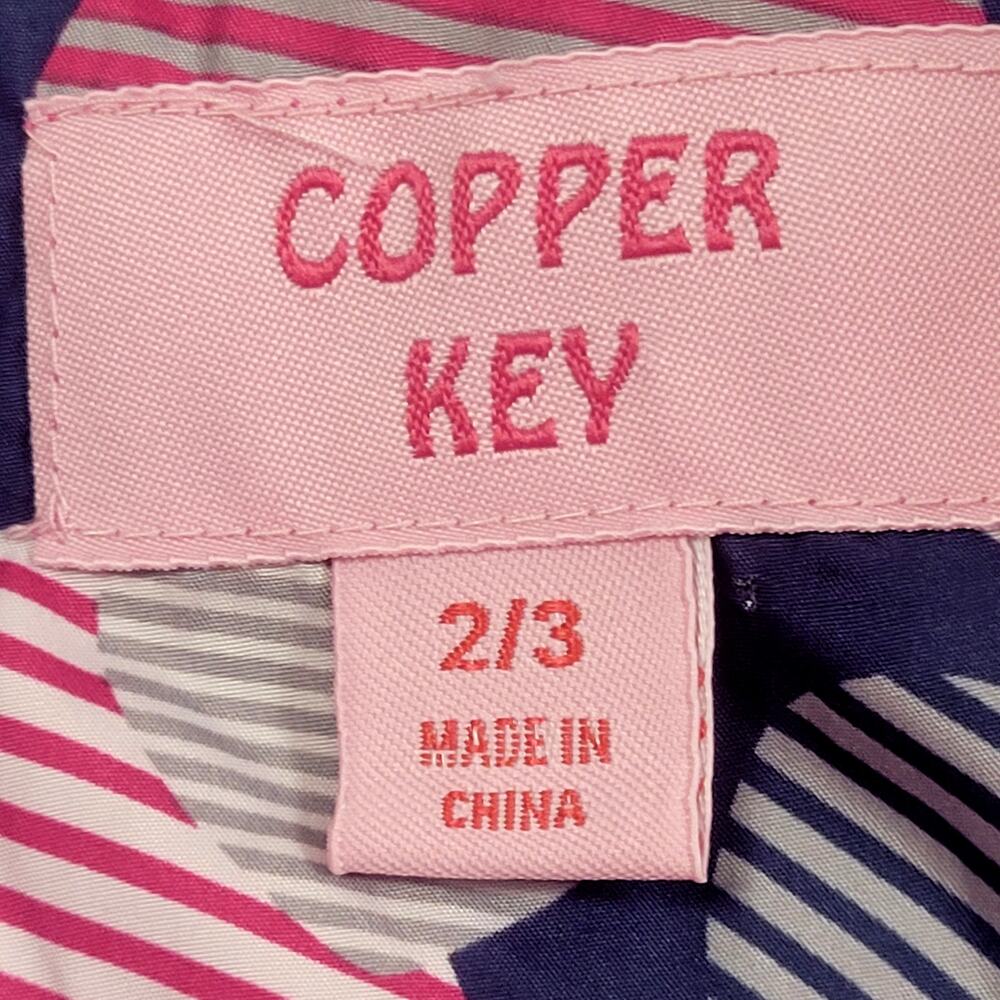 Copper Key Blue with Hearts Hooded Puffer Coat Girl's Size 2/3 - Picture 4 of 7